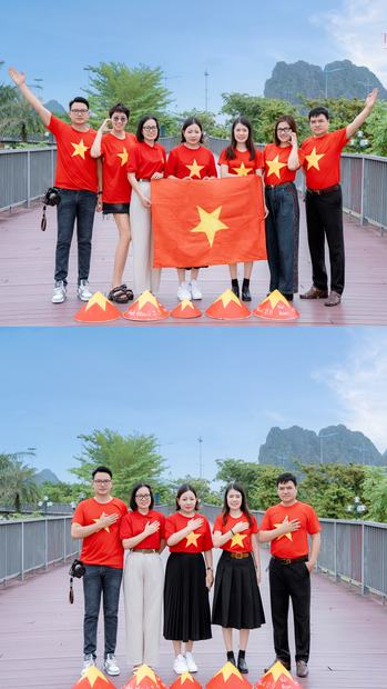 Ảnh gia đình chụp ngoại cảnh tại Vinhomes Ocean Park và Grand World