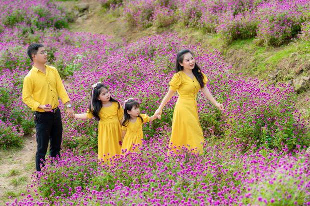 Ảnh gia đình chụp tại cánh đồng hoa và trang trại